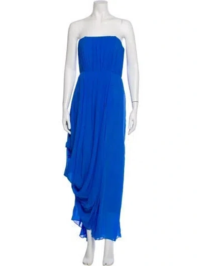 Pre-owned Alice And Olivia Strapless Long Dress In Blue
