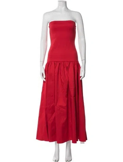 Pre-owned Alice And Olivia Strapless Long Dress In Red