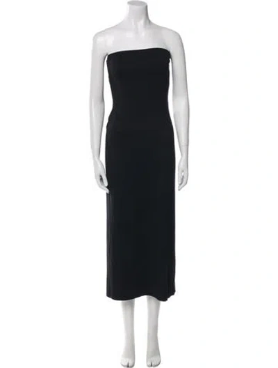 Pre-owned Alice And Olivia Strapless Midi Length Dress In Black