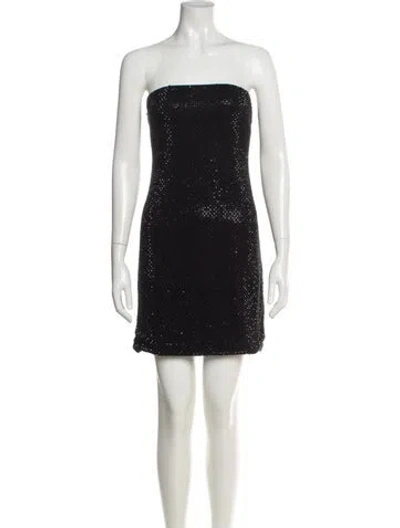 Pre-owned Alice And Olivia Strapless Mini Dress In Black