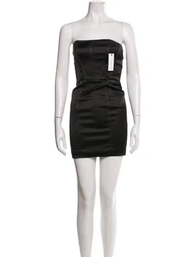 Pre-owned Alice And Olivia Strapless Mini Dress In Black