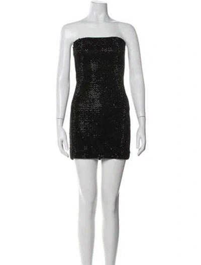 Pre-owned Alice And Olivia Strapless Mini Dress In Black