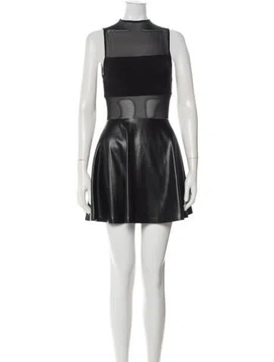 Pre-owned Alice And Olivia Strapless Mini Dress In Black