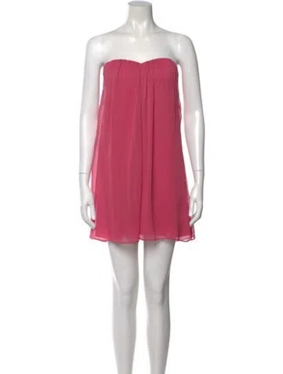 Pre-owned Alice And Olivia Strapless Mini Dress In Pink