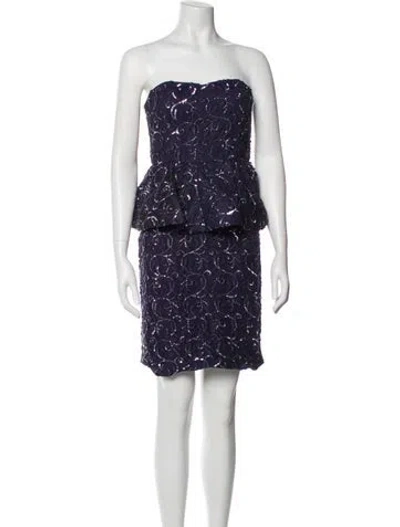 Pre-owned Alice And Olivia Strapless Mini Dress In Purple