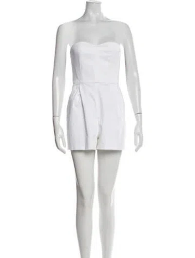 Pre-owned Alice And Olivia Strapless Romper In White