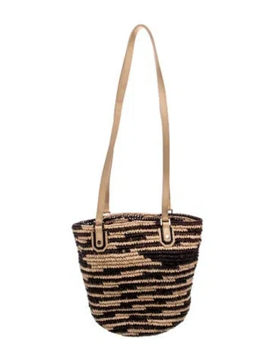 Pre-owned Alice And Olivia Straw Bucket Bag