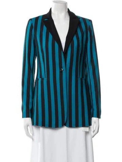 Pre-owned Alice And Olivia Striped Blazer In Black