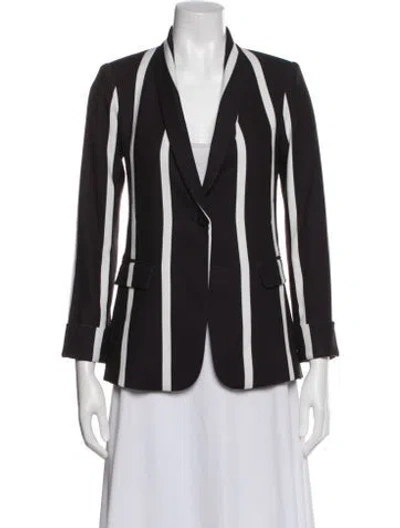 Pre-owned Alice And Olivia Striped Blazer In Brown
