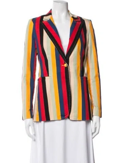 Pre-owned Alice And Olivia Striped Blazer W/ Tags In Red
