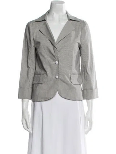 Pre-owned Alice And Olivia Striped Blazer In White