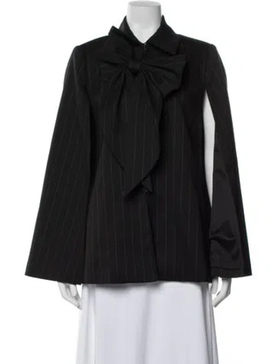 Pre-owned Alice And Olivia Striped Cape In Black