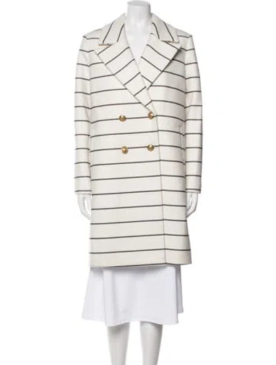 Pre-owned Alice And Olivia Striped Coat In Neutral