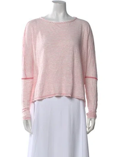 Pre-owned Alice And Olivia Striped Crew Neck Top In Pink