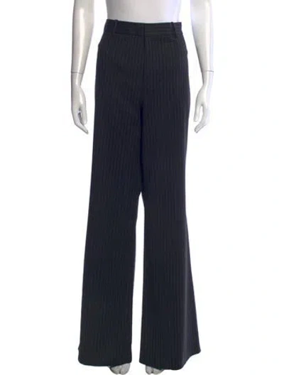 Pre-owned Alice And Olivia Striped Flared Pants In Blue
