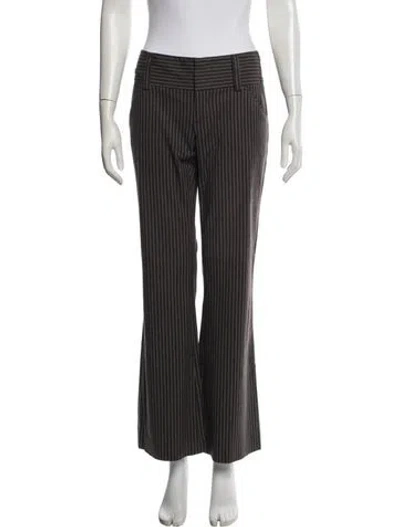 Pre-owned Alice And Olivia Striped Flared Pants In Brown