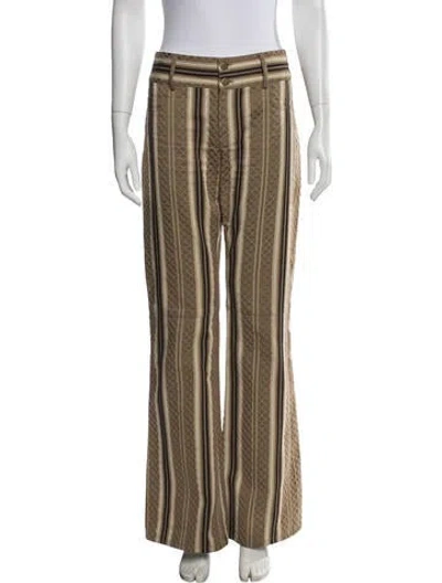 Pre-owned Alice And Olivia Striped Flared Pants In Neutrals