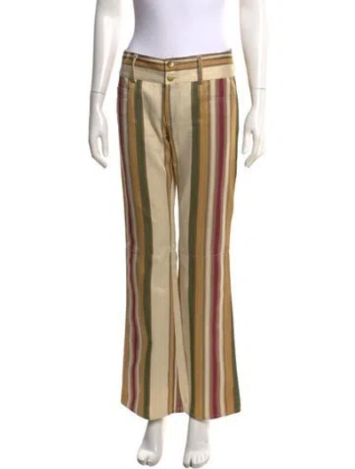 Pre-owned Alice And Olivia Striped Flared Pants In Neutrals