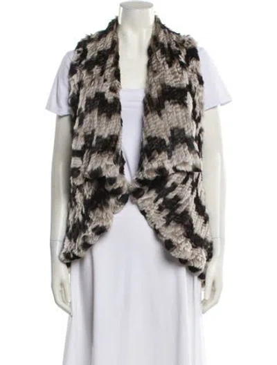 Pre-owned Alice And Olivia Striped Fur Jacket In Neutral