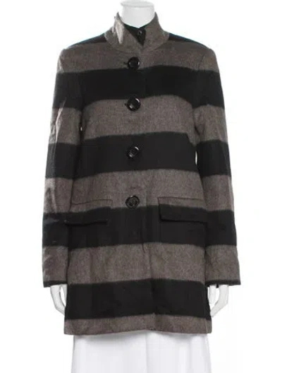 Pre-owned Alice And Olivia Striped Jacket In Black
