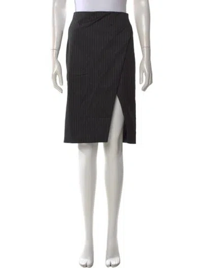 Pre-owned Alice And Olivia Striped Knee-length Skirt In Black