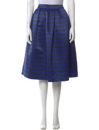 Pre-owned Alice And Olivia Striped Knee-length Skirt In Blue