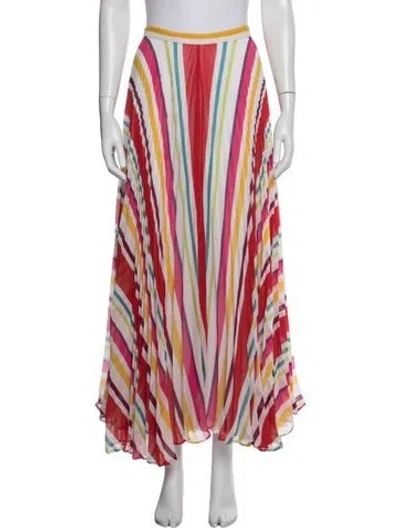 Pre-owned Alice And Olivia Striped Long Skirt In Multi