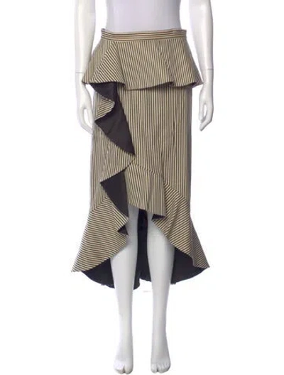 Pre-owned Alice And Olivia Striped Midi Length Skirt
