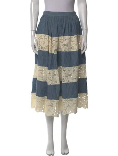 Pre-owned Alice And Olivia Striped Midi Length Skirt