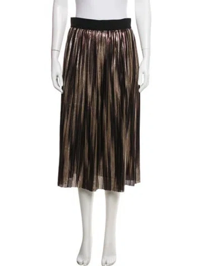 Pre-owned Alice And Olivia Striped Midi Length Skirt In Black