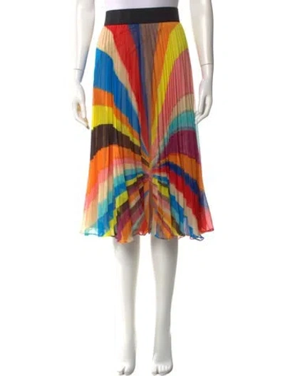 Pre-owned Alice And Olivia Striped Midi Length Skirt In Orange