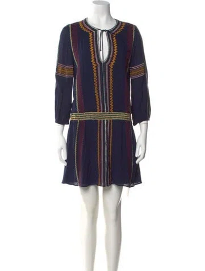 Pre-owned Alice And Olivia Striped Mini Dress In Blue