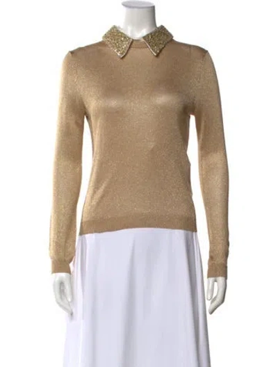 Pre-owned Alice And Olivia Striped Mini Dress In Gold