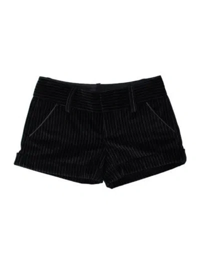 Pre-owned Alice And Olivia Striped Mini Shorts In Black