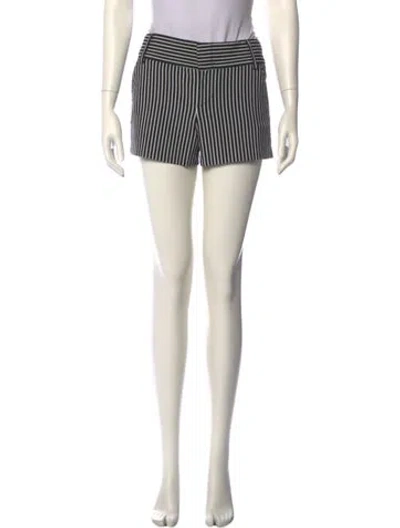 Pre-owned Alice And Olivia Striped Mini Shorts In Black
