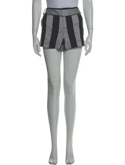 Pre-owned Alice And Olivia Striped Mini Shorts In Black