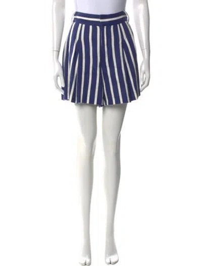 Pre-owned Alice And Olivia Striped Mini Shorts In Blue
