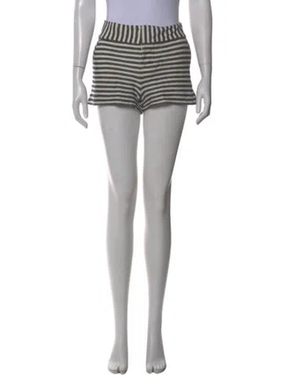 Pre-owned Alice And Olivia Striped Mini Shorts In Neutral
