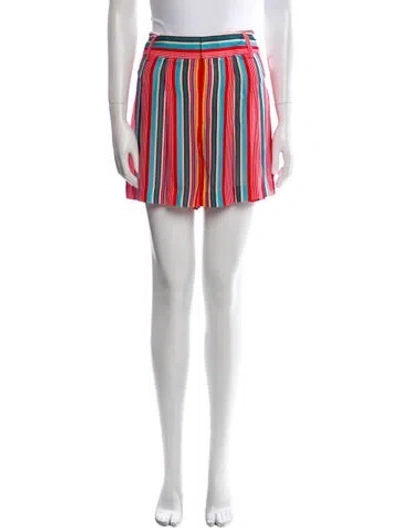 Pre-owned Alice And Olivia Striped Mini Shorts In Red