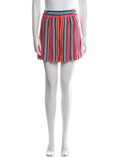 Pre-owned Alice And Olivia Striped Mini Shorts In Red