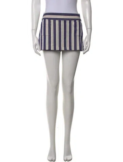 Pre-owned Alice And Olivia Striped Mini Shorts W/ Tags In Blue