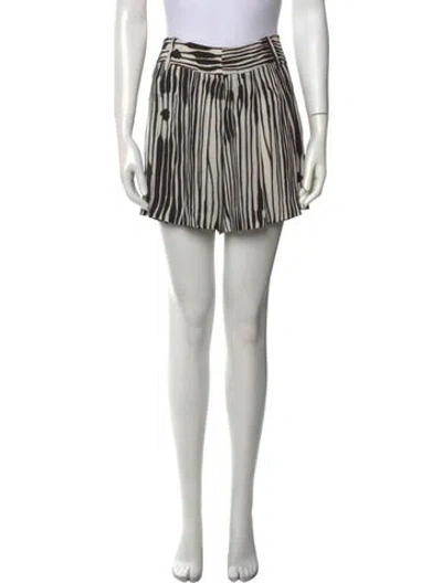 Pre-owned Alice And Olivia Striped Mini Shorts In White
