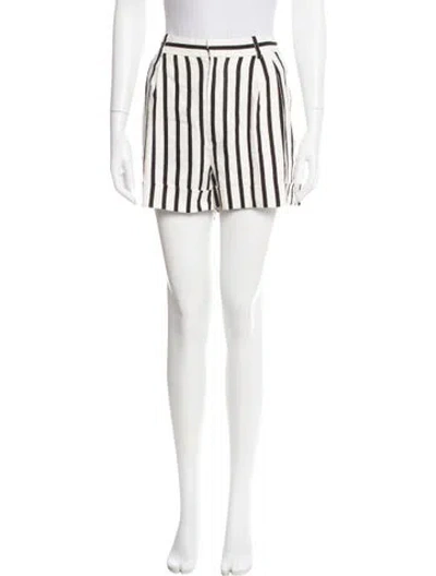 Pre-owned Alice And Olivia Striped Mini Shorts In White