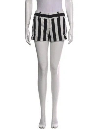 Pre-owned Alice And Olivia Striped Mini Shorts In White
