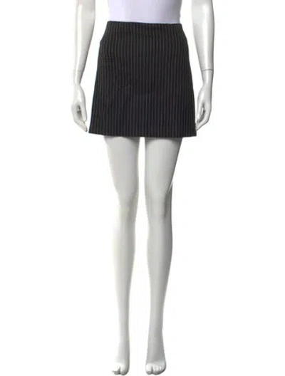 Pre-owned Alice And Olivia Striped Mini Skirt In Black