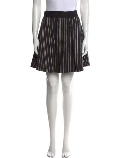 Pre-owned Alice And Olivia Striped Mini Skirt In Black