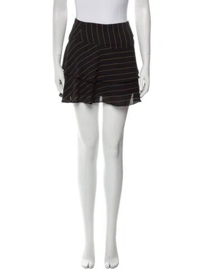 Pre-owned Alice And Olivia Striped Mini Skirt In Black