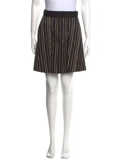 Pre-owned Alice And Olivia Striped Mini Skirt In Black