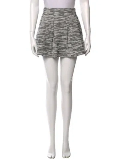 Pre-owned Alice And Olivia Striped Mini Skirt In Black