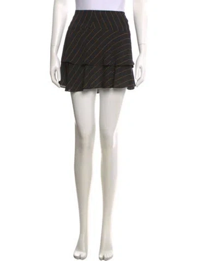 Pre-owned Alice And Olivia Striped Mini Skirt In Black
